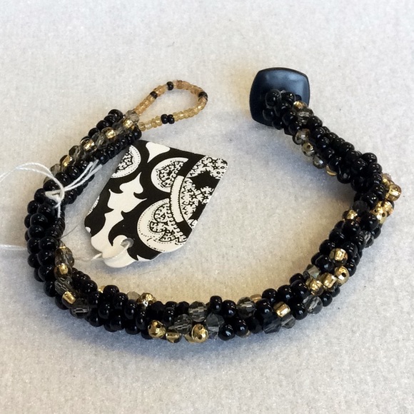 FINAL SALE PRICE CL Designs Blk/Gld Contrasting Sparkle Bracelet - Picture 1 of 3